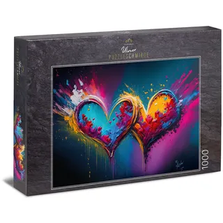 Puzzle 1000 Teile Forever - Herz-Motiv Liebe Farbenkunst
