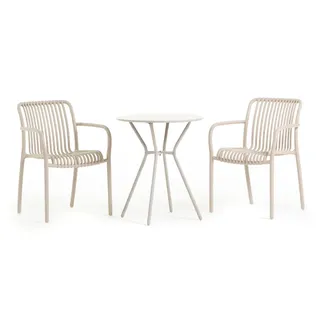 rattatan Bistro-Set 2-tlg. Beige