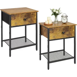 Relaxdays Nachtschrank 2er Set 40 x 30 x 55 cm Schwarz/Mehrfarbig