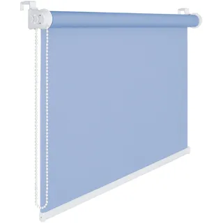 KS Handel 24 FENSTERROLLO 50 cm BREITE 175 cm LANG BLAU HELLBLAU VERDUNKLUNG 50% SICHTSCHUTZROLLO INKL. SEILZUG Fenster Rollo KLEMMROLLO 50x175