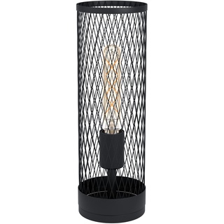 EGLO Tischlampe Redcliffe, 1 flammige Tischleuchte industrial, Nachttischlampe aus Metall, Wohnzimmerlampe in Schwarz, Lampe mit Schalter, E27 Fassung
