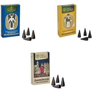 Crottendorfer Duftkerze Räucherkerzen Nostalgie Edition - 3er Set, aus winterlich nostalgisch duftenden Räucherkerzen - Made in Germany