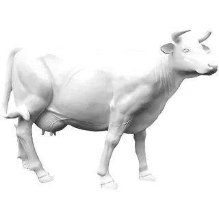 Xlmoebel Skulptur Lebensgroße Kuh-Statue aus Rind für Garten und Terrasse (Skulptur, Skulptur A251-147x220cm), Hergestellt in Europa weiß
