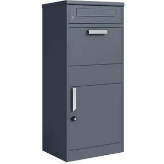 Estexo Premium Standbriefkasten Anthrazit inkl. Zeitungsfach