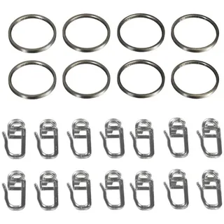 Liedeco Gardinenring Faltenlegehaken Inox, Gardinen, (8-St) silberfarben