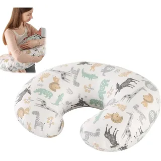 RNPKZ Stillkissen, Nursing und Breastfeeding Pillow, Multifunktionales Motherhood Stillkissens, Ergonomisches Stillkissen Klein, Nursing Pillow mit 100% Baumwollbezug Schwangerschaftskissen (Tierwelt)