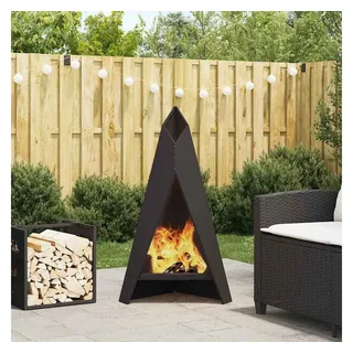 vidaXL Feuerplatz Ø 100 cm Schwarz