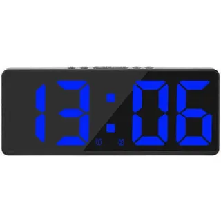 Große, Smarte Digitale Wanduhr Mit App-steuerung Für Uhrzeit/datum/tonauslösung Und Countdown-timer-funktion, Stufenloser Helligkeits- Und Lautstärkeregelung Sowie Schlummerfunktion – Schwarzes Gehäus