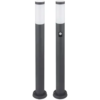 ETC Shop Wegeleuchte Edelstahl H 80 cm 2er Set opal