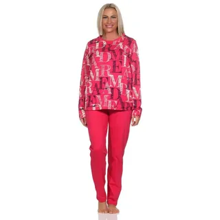normann Langarm Schlafanzug Pyjama - auch in Übergrössen, Farbe:pink, Größe:48-50 | 48-50