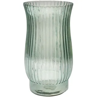 Ivyline Airlie Gerippte Vase in Salbeigrün – nachhaltig und hochwertig – wasserdicht und trendy – Glasvase für den Innenbereich – H27 x D14,5 cm