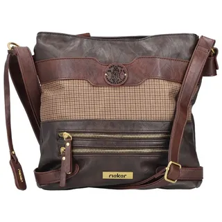 Rieker Umhängetasche, Schultertasche, Damen-Tasche mit praktischem Reißverschluss-Rückfach beige|braun 26 cm x 28 cm x 6 cm