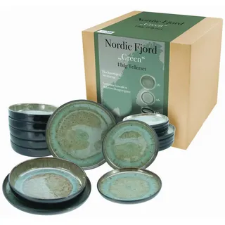CreaTable Nordic Fjord Tellerset 18-tlg. grün