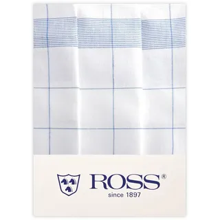 Ross 3er Pack Zwirn Halbleinen Geschirrtücher Fadenkaro 50x70 cm | blau - blau