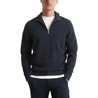 Marc O'Polo Herren Strickpullover aus Bio-Baumwolle mit Reißverschluss - L