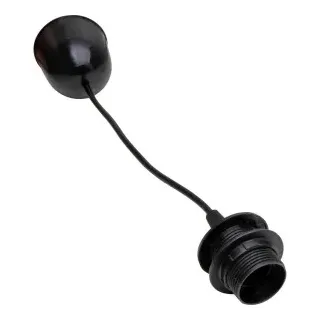 Kopp 210205042 Schnurpendel für Lampenschirm, E27, mit Ø65mm-Deckenbaldachin, Farbe: schwarz