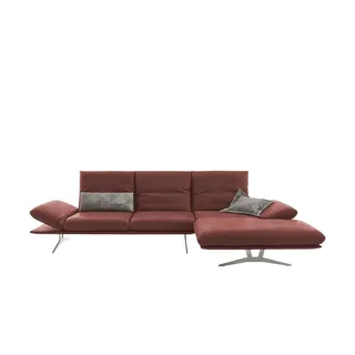 KOINOR Ecksofa Echtleder Francis , rot , Maße (cm): B: 314 H: 93 T: 159.0