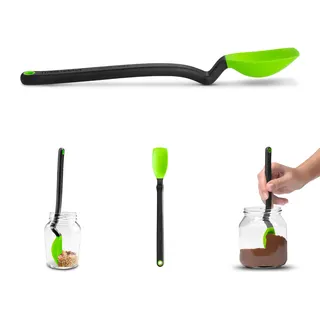 Dreamfarm Mini SUPOON Silikon Kochlöffel | Grün | Flexibler Kochlöffel Kunststoff | Einfaches auskratzen und abmessen von Zutaten | Hitzebeständig bis 250°C | Spülmaschinenfest | BPA frei