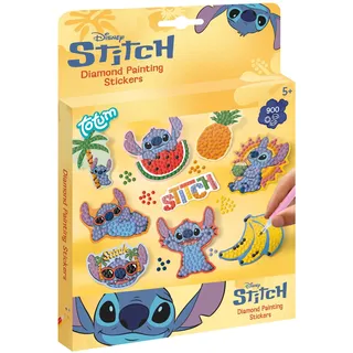 STITCH Disney Diamond Painting Sticker-Set – 900+ Steine & 9 Magnete | 10 Farben zum Verzieren & Gestalten, funkelnde Motive für Hefte & Geschenke, fördert Feinmotorik, Konzentration & Kreativität