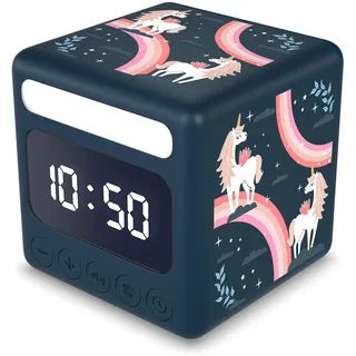 Cander Berlin MND 4010 M Kinderwecker lautlos Licht Einhorn Snooze Beleuchtung ohne Ticken LCD- Display Mädchen Kinderzimmer