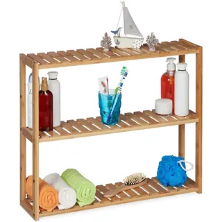 Relaxdays Wandregal 50 x 60 x 15 cm Natur