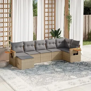 vidaXL Garten-Sofagarnitur 7-tlg. beige