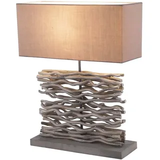 Holz Tischlampe, grau, Höhe 50 cm, JAMIE