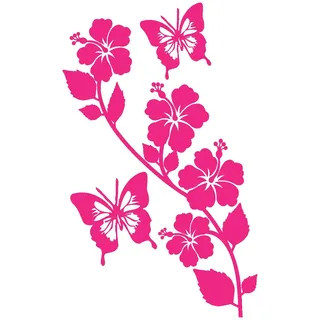 Samunshi® Blumenranke Wandtattoo kurz 19 x 30cm pink