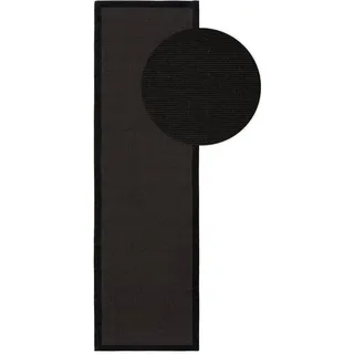 Sisalteppich Sana, benuta, rechteckig, Höhe: 5 mm, Kunstfaser, Berber, Ethno-Style, Wohnzimmer schwarz 70 cm x 300 cm x 5 mm