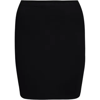 con-ta Damen Schlauchrock, vielseitiges Basic tragbar als Rock, Top, Unterrock, Minirock oder Shirtverlängerung, glatte Optik ohne Seitennähte, für Büro und Freizeit, in Schwarz, Gr. XL - XL