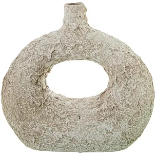 Tischvase aus Keramik mit weißem Loch, rustikal, 30 x 12 x 30 cm