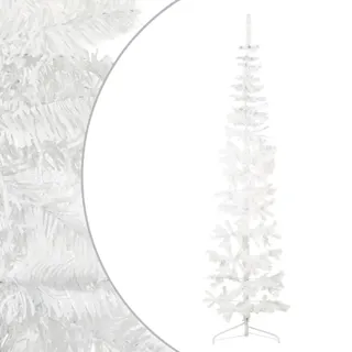 vidaXL Künstlicher Halb-Weihnachtsbaum Schlank Weiß 240 cm