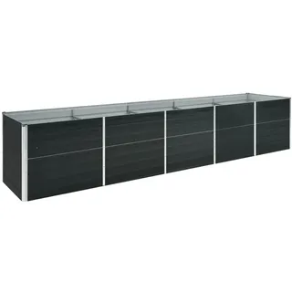 vidaXL Garten-Hochbeet verzinkter Stahl rechteckig 400 x 80 x 77 cm Anthrazit 