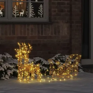Festnight Beleuchtet Außen Led Rentier mit Schlitten 160 Led Weihnachtsdeko Outdoor Figuren Led Rentier Outdoor Weihnachtsfiguren Garten Weihnachtsbeleuchtung Figuren Weihnachten Deko