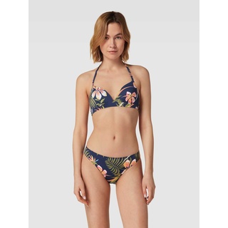 Bikini-Oberteil mit floralem Muster Modell 'INTO THE SUN', Marine, XXL
