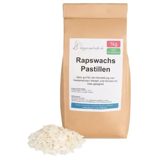 Rapswachs Pastillen 1kg, pflanzliches, paraffinfrei­es Kerzenwachs