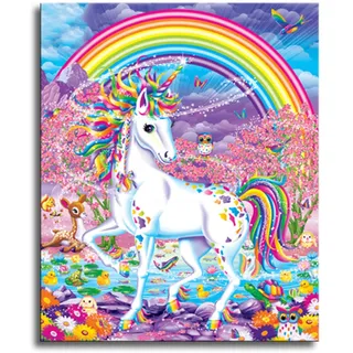 Shukqueen Malen nach Zahlen, DIY Ölgemälde für Erwachsene, Anfänger, Feiertagsgeschenke, Einhorn, 16x20 Zoll (Ohne Rahmen)