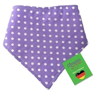 Dimples Hundehalstuch - Lila gepunktet/Punkte - Halstuch, Bandana, Dreieckstuch für kleine mittlere und Grosse Hunde Welpen und Katzen - Tier Besitzer Geschenk - Handgemachtes Accessoire 35cm