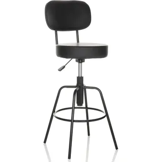 HJH Office Barhocker Disc High 1 St höhenverstellbar drehbar gepolstert Schwarz