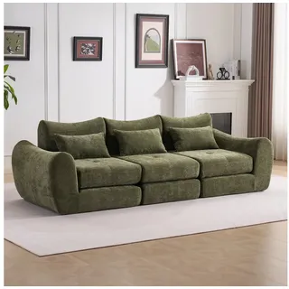 Leawin Sofa Sofas Wohnzimmer XXL Ecksofa mit Schlaffunktion L-Form modern, Bequemes Schlafsofa, modular, platzsparend & flexibel nutzbar grün