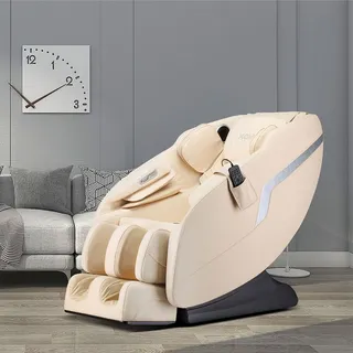 HOME DELUXE - Massagesessel KELSO Beige - inkl. Zero Gravity Funktion, Bluetooth und Heizung I Massagestuhl Relaxsessel mit Wärmefunktion
