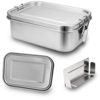 Einfeben Lunchbox »800-1400ml Brotdose Metall Brotdose Thermobehälter Lunchbox Edelstahl«, Fächern (abnehmbar) silberfarben