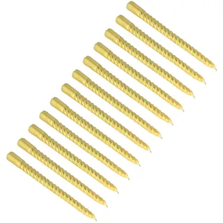 Gedrehter Kerzenhalter, Rauchfreie Gedrehte Lange Kerze ohne Tropf, Sojawachs, 12 Stück für Party (Gold)