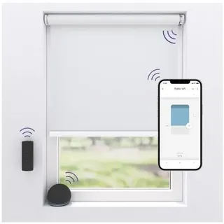 Motionblinds, Rollo, Wireless Electric Black-Out Rollerblind 100x190cm - White (100 x 190 cm)