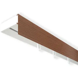 SN DECO GROUP Gardinenschiene SH mit Blende 1-läufig Ø 4,7 cm 360 cm Braun/Weiß