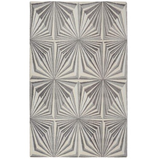 RugSmith Illusion Moderne geometrische Bereich Teppich, Nylon, grau, 259.08 X Maße X 85 cm
