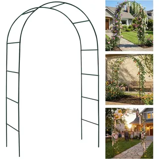 Rosenbogen Torbogen Garten,Rosenbogen Metall,Gartenbogen für Kletterpflanzen,Rosen,Garten,Pergola,pulverbeschichteter Stahl, Gartenlaube,wetterfest,Rankhilfe,Torbogen,SpalierDekoBallonbogen-Kit