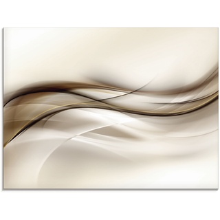 Glasbild ARTLAND "Braune abstrakte Welle" Bilder Gr. B/H: 80 cm x 60 cm, Muster, 1 St., braun Glasbilder