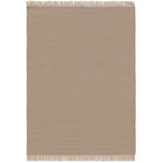 Wollteppich Liv, benuta, rechteckig, Höhe: 5 mm, Kunstfaser, Berber, Ethno-Style, Wohnzimmer beige|weiß