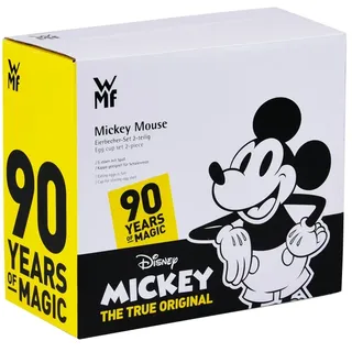 WMF Disney Mickey Mouse Eierbecher mit Löffel, 14cm, lustiger Eiebecher Kinder, Kunststoff, Cromargan Edelstahl poliert, farbecht, lebensmittelecht